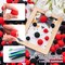 Pom Poms Set 460 PCS Red Crafts Fuzzy Balls with Glue Gun for Autumn Thanksgiving Christmas DIY Arts and Craft Making Decorations